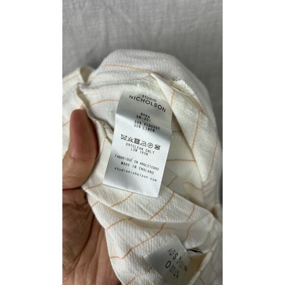 STUDIO NICHOLSON Bora Trousers Pleated Linen Blend Pant Belt Size 2 - Picture 12 of 12